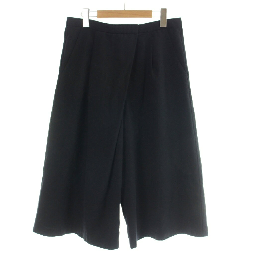 【中古】ドレスキップ DRESKIP ガウチョパンツ M 黒 ブラック 無地 ラップデザイン /AP レディース 【ベクトル 古着】 260818