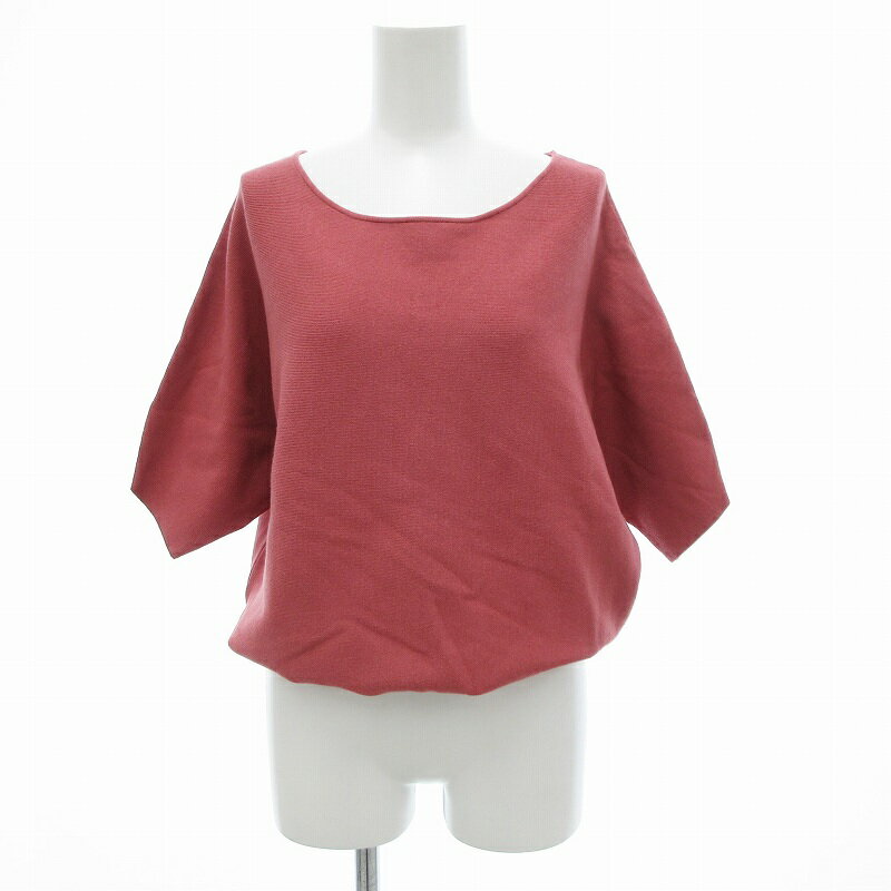 【中古】ルーニィ LOUNIE ニット セーター 五分袖 ラウンドネック F ピンク /JS レディース 【ベクトル..