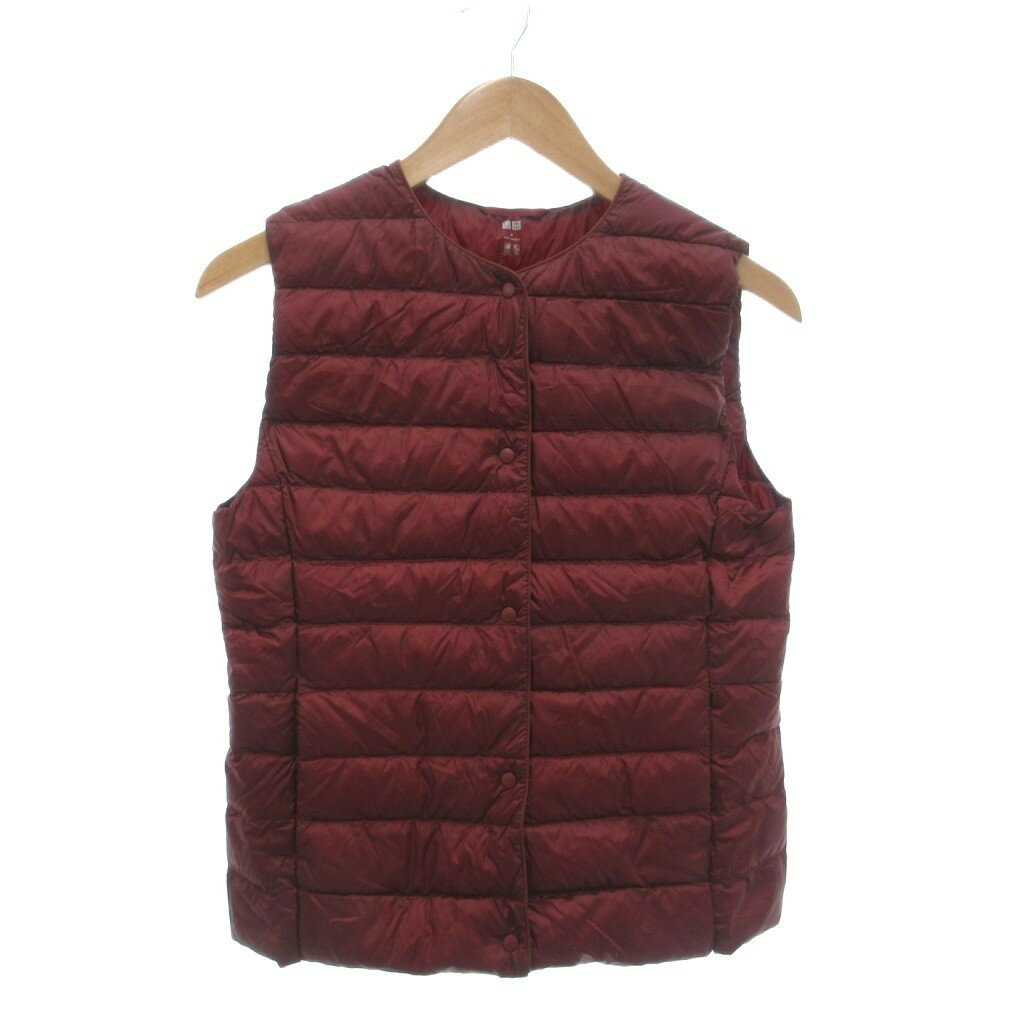 【中古】ユニクロ UNIQLO ウルトラライトダウンコンパクトベスト M ワイン キルティング ラウンドネック ナイロン 211-409114 /NU ■GY06 レディース 【ベクトル 古着】 260210