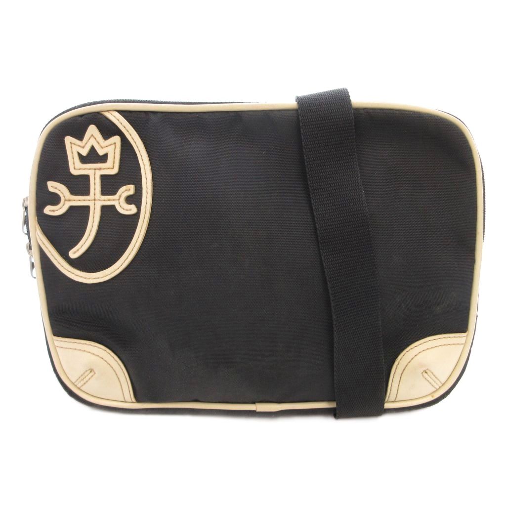 【中古】カステルバジャック CASTELBAJAC maruem ショルダーバッグ 黒 ブラック エンブレムロゴ バイカラー /NL ■GY06 メンズ レディース 【ベクトル 古着】 260211