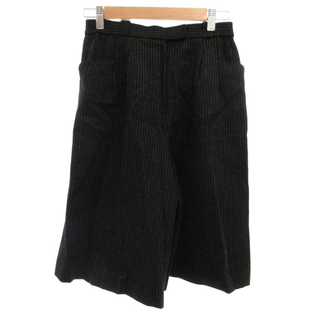 Other - 【中古】レリアン Leilian キュロットパンツ 9 黒 ブラック ストライプ柄 カプリ丈 ワイドシルエット /KR ■GY06 レディース 【ベクトル 古着】 260216