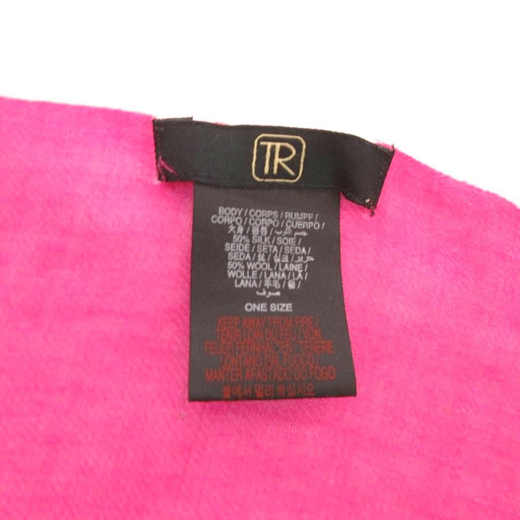 【中古】TR ストール 絹 シルク ONE SIZE ピンク 大判 フリンジ /NU ■GY06 レディース 【ベクトル 古着】 260428 3
