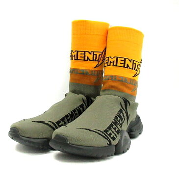 【中古】ヴェトモン ベトモン VETEMENTS Reebok シューズ スニーカー ソックスシューズ high-top sock trainers 25.5 緑 カーキ /KS19 メンズ 【ベクトル 古着】 190308 ブランド古着ベクトルプレミアム店