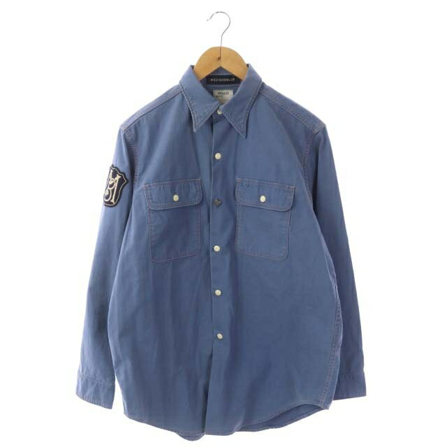 【中古】マディソンブルー MADISONBLUE HAMPTON BACK SATIN SHIRT カスタムシャツ 長袖 胸ポケット ワッペン 01 グレイッシュブルー /ES ■OS レディース 【ベクトル 古着】 221209のサムネイル