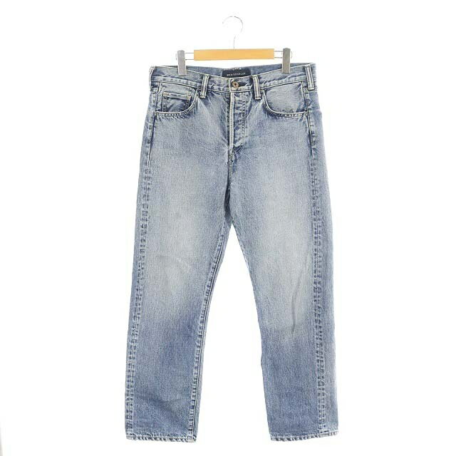 【中古】マディソンブルー MADISONBLUE L 039 Appartement取り扱い 22SS TAPERED DENIM デニムパンツ ジーンズ ストレート ボタンフライ 02 青 ブルー /CM ■OS レディース 【ベクトル 古着】 230729