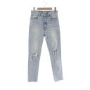 楽天ブランド古着の買取販売ベクトル【中古】スライ SLY JEANS ERIC JW STEP HEM STRAIGHT-AB デニムパンツ ジーンズ テーパード ダメージ加工 23 ライトブルー /CM ■OS ■SH レディース 【ベクトル 古着】 230816