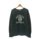 【中古】アメリカーナ AMERICANA 22AW アパルトモン別注 College C/N Sweat スウェット トレーナー 長袖 コットン 緑 グリーン /MF ■OS レディース 【ベクトル 古着】 230920