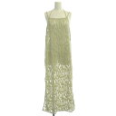 ルシェルブルー LE CIEL BLEU 23SS Mole Lace Cami Dress モールレースキャミドレス キャミワンピース ロング サイドスリット 36 ライトカーキ /ES ■OS レディース  231023