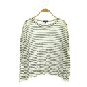 【中古】セオリー theory LIGHT LINEN KNIT TRINELLA サマーニット カットソー 長袖 ボーダー リネン混 S 白 黒 ホワイト ブラック /NR ■OS レディース 【ベクトル 古着】 231108