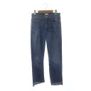 【中古】マザー mother INSIDER CROP STEP FRAY デニムパンツ ジーンズ ブーツカット カットオフ ヒゲ加工 ストレッチ 25 青 ブルー /ES ■OS レディース 【ベクトル 古着】 231114