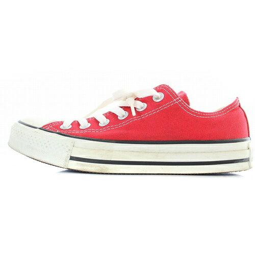 【中古】コンバース CONVERSE ALLSTAR スニーカー キャンバス 23.5cm 赤 レッド /SR40 レディース 【ベクトル 古着】 231127ブランドコンバース CONVERSE表記サイズ23.5cm実寸サイズ最大幅：9cm　アウトソール：25cm　　素材キャンバス色赤 レッド状態この商品には下記のようなダメージがあります。 ・アッパー部分全体的に茶色や黒色の汚れ ・使用ののある強い匂い ※全体的に中古品としての使用感と上記のようなダメージがありますが、通常使用には支障のない商品です。掲載写真や記載内容をご確認いただき、ご理解の上ご購入ください。付属品-商品のお問い合わせの回答を休止しております。＊各商品ページの商品詳細等をご確認の上ご購入ください。【中古】コンバース CONVERSE ALLSTAR スニーカー キャンバス 23.5cm 赤 レッド /SR40 レディース 【ベクトル 古着】 231127状態ランク　”B”詳細については、下記および「状態ランクについて」ページをご覧ください。未使用・新品の商品ほぼ新品同様の商品使用感が少なく、かなり状態の良い商品使用感はあるが、傷や汚れの少ない商品使用感の他、傷や汚れが見られる商品かなり大きな傷みがある難あり商品※S〜CランクはUSED品となりますので、使用感をご理解の上でご入札下さい。状態ランクについてinformationブランドコンバース CONVERSE表記サイズ23.5cm実寸サイズ最大幅：9cm　アウトソール：25cm　　素材キャンバス色赤 レッド状態この商品には下記のようなダメージがあります。 ・アッパー部分全体的に茶色や黒色の汚れ ・使用ののある強い匂い ※全体的に中古品としての使用感と上記のようなダメージがありますが、通常使用には支障のない商品です。掲載写真や記載内容をご確認いただき、ご理解の上ご購入ください。付属品-商品のお問い合わせの回答を休止しております。＊各商品ページの商品詳細等をご確認の上ご購入ください。本商品は一点物です他サイトや店舗にて販売している商品です。多少のお時間差にて欠品になることもございます。予めご了承頂ますようお願い致します。ベクトル・サイズガイドはこちらこの商品と同じブランドの商品を見る