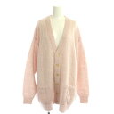 【中古】オーラリー AURALEE BRUSHED SUPER KID MOHAIR KNIT LONG CARDIGAN カーディガン ニット 長袖 モヘヤ 1 ピンク A22AC03KM /HK ■OS レディース 【ベクトル 古着】 231218