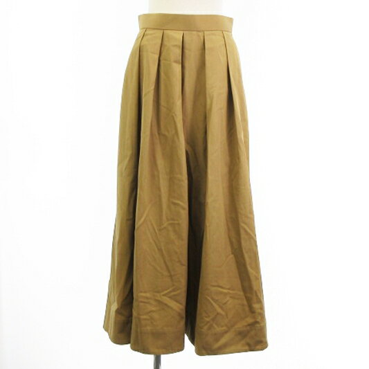 【中古】ユナイテッドアローズ UNITED ARROWS UWSC C/TWL タック フレア スカート ロング コットン ベージュ 38 ボトムス レディース 【ベクトル 古着】 240322