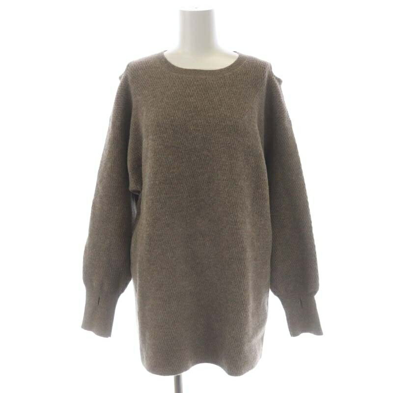 š6 ROKU BEAUTY&YOUTH B&Y  ӥ塼ƥɥ桼 SHOULDER 2HOLE KNIT ˥å  Ĺµ ץ󥷥  ֥饦١ /DO OS ǥ ڥ٥ȥ  231212