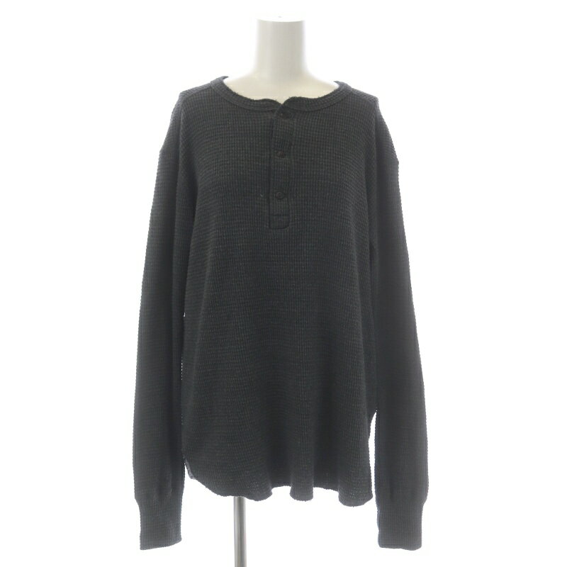 グッドグリーフ GOODGRIEF L'Appartement 23AW HENLEY NECK THERMAL TOP トップス カットソー ヘンリーネック 長袖 ワッフル F ダークグレー /DO ■OS レディース  231214