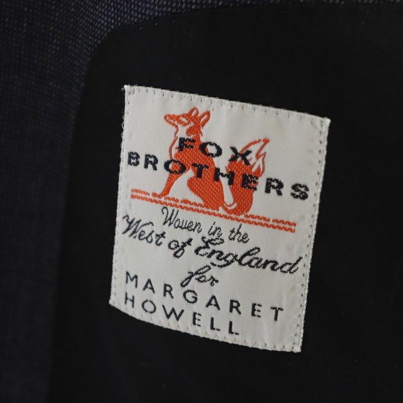 【中古】マーガレットハウエル MARGARET HOWELL × フォックスブラザーズ FOX BROTHERS ウール ジャケット テーラード 総裏地 M 紺 ネイビー /AM ■OS メンズ 【ベクトル 古着】 231215