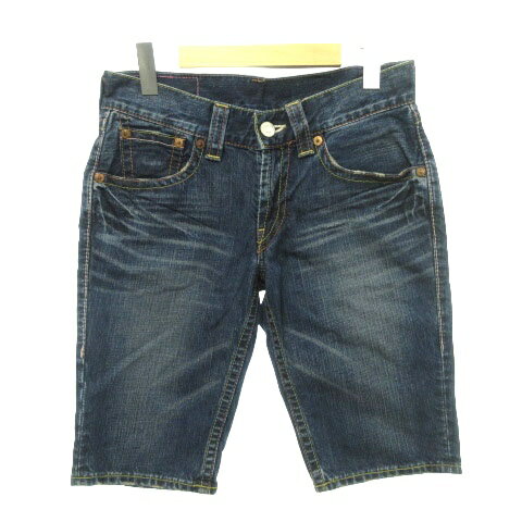 【中古】リーバイス Levi's 913 デニム ジーンズ ハーフパンツ セルビッチ ライン コットン 薄手 30 約Mサイズ 青 ブルー ■052 レディース 【ベクトル 古着】 240320