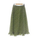 【中古】ザシンゾーン THE SHINZONE 22SS FLORET HEM SKIRT フラワーヘムスカート ロング丈 ミモレ丈 ウエストゴム S 黒 ブラック 黄 イエロー /YQ ■OS レディース 【ベクトル 古着】 240111