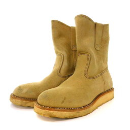 【中古】レッドウィング REDWING 8168 9インチ ペコスブーツ PECOS BOOTS ショート フラット スエード 5D 23cm ベージュ /YO2 ■SH メンズ レディース 【ベクトル 古着】 240123