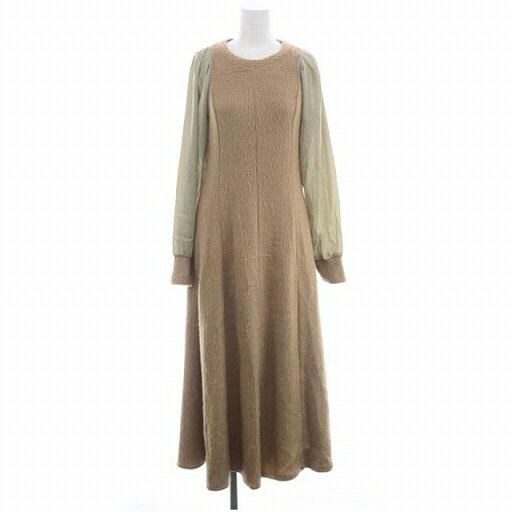 【中古】ファーファー furfur 22AW パフスリーブフレアワンピース ロング 切替 長袖 F ベージュ /HK ■OS レディース 【ベクトル 古着】 240219 【中古】ファーファー furfur 22AW パフスリーブフレアワンピース ロング 切替 長袖 F ベージュ /HK ■OS レディース 【ベクトル 古着】 240219