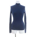 【中古】マディソンブルー MADISONBLUE HIGH NECK RIB PO CA カシミヤニット セーター リブ ハイネック 薄手 シルク混 長袖 01 紺 ネイビー /HS ■OS ■SH レディース 【ベクトル 古着】 240131