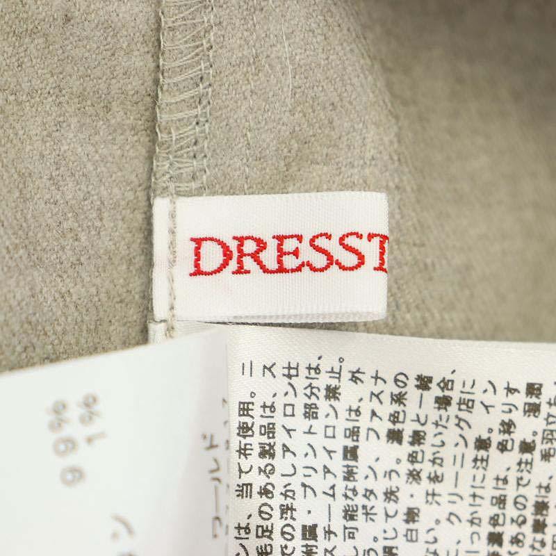 【中古】ドレステリア DRESSTERIOR ブザムシャツワンピース ロング 長袖 前開き バンドカラー 38 グレージュ /ES ■OS レディース 【ベクトル 古着】 240215