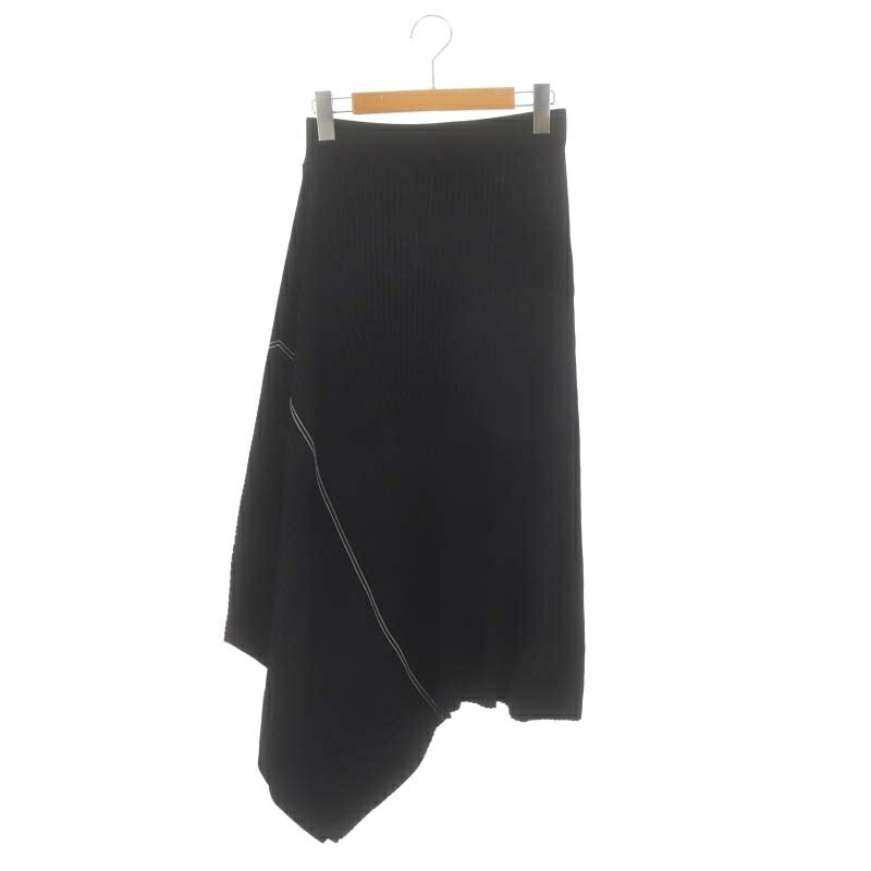 yÁzVFu[ LE CIEL BLEU Asymmetric Rib Knit Skirt XJ[g O ~ u 36 S  ubN /YQ OS fB[X yxNg Òz 240321