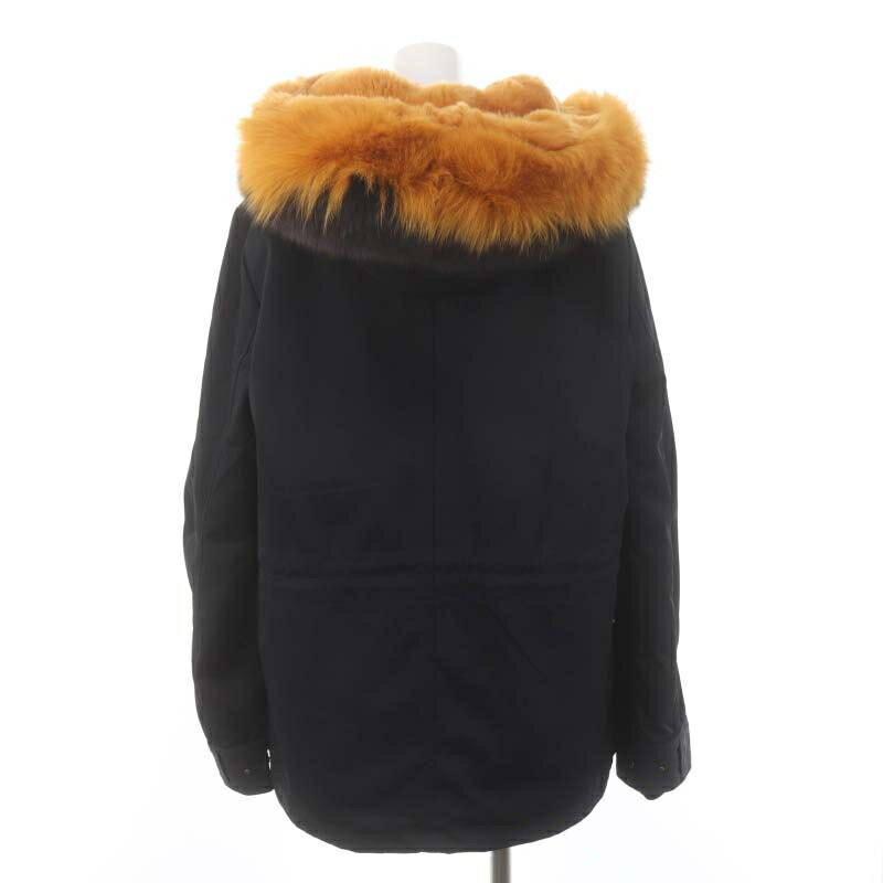 【中古】イントゥイション INTUITION ライナー付2WAYコート フード レッキスファー ジップアップ 9 紺 オレンジ ネイビー /MI ■OS レディース 【ベクトル 古着】 240408