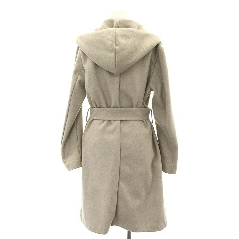 【中古】ザラ ZARA ショールカラー ロングコート アウター フード付き ベルト付き XS ベージュ /YQ ■OS ■SH レディース 【ベクトル 古着】 240425
