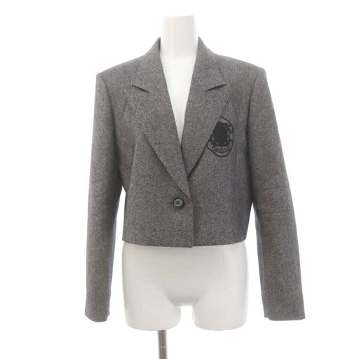 【中古】フォクシーニューヨーク FOXEY NEW YORK SCHOOL GIRL JACKET ジャケット ブレザー シングル クロップド丈 ウール 38 S グレー 黒 ブラック /YQ ■OS ■SH レディース 【ベクトル 古着】 240513 【中古】フォクシーニューヨーク FOXEY NEW YORK SCHOOL GIRL JACKET ジャケット ブレザー シングル クロップド丈 ウール 38 S グレー 黒 ブラック /YQ ■OS ■SH レディース 【ベクトル 古着】 240513