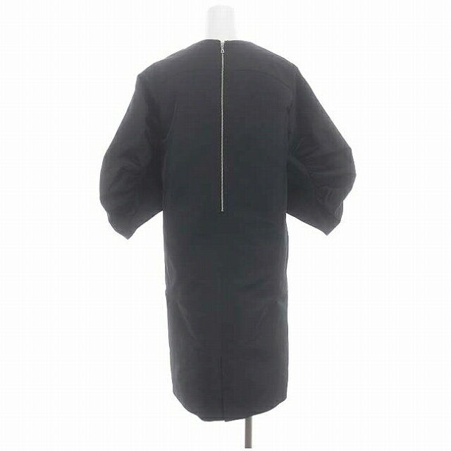【中古】エストネーション ESTNATION 23AW タフタコクーンワンピース ロング ミモレ 七分袖 36 黒 ブラック /DO ■OS ■SH レディース 【ベクトル 古着】 240516
