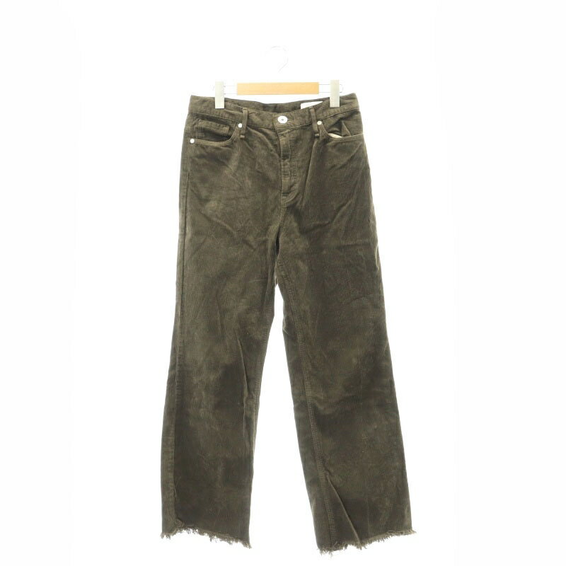 【中古】アッパーハイツ upper hights TAYLOR CORDUROY DENIM カットオフコーデュロイパンツ ストレート 26 ダークブラウン /DF ■OS レディース 【ベクトル 古着】 240621