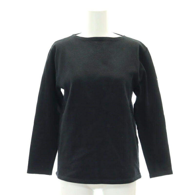 【中古】セントジェームス SAINT JAMES ロングスリーブ バスクシャツ カットソー 長袖 XS 黒 ブラック /DF ■OS レディース 【ベクトル 古着】 240712