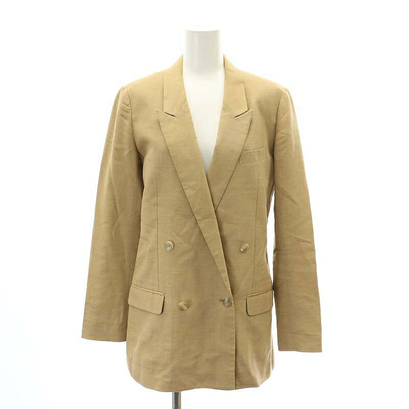 【中古】ジョンローレンスサリバン JOHN LAWRENCE SULLIVAN ダブルブレストジャケット テーラード 薄手 6 ベージュ /DO ■OS メンズ 【ベクトル 古着】 241001