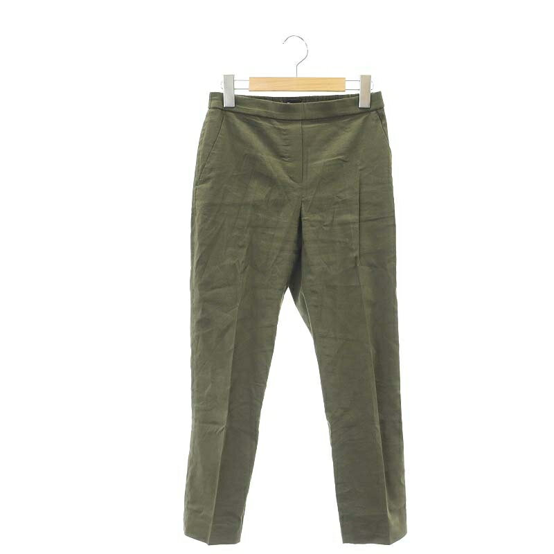 【中古】セオリー Theory 24SS Good Crunch W Treeca Pull On J テーパードパンツ イージー リネン XX0 カーキ /DF ■OS ■SH レディース 【ベクトル 古着】 240821