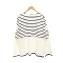 【中古】マーカ marka 23SS PANEL BORDER BASQUE SHIRT カットソー Tシャツ ボーダー 長袖 1 白 紺 ホワイト ネイビー /DF ■OS ■AD メンズ 【ベクトル 古着】 240822(4)