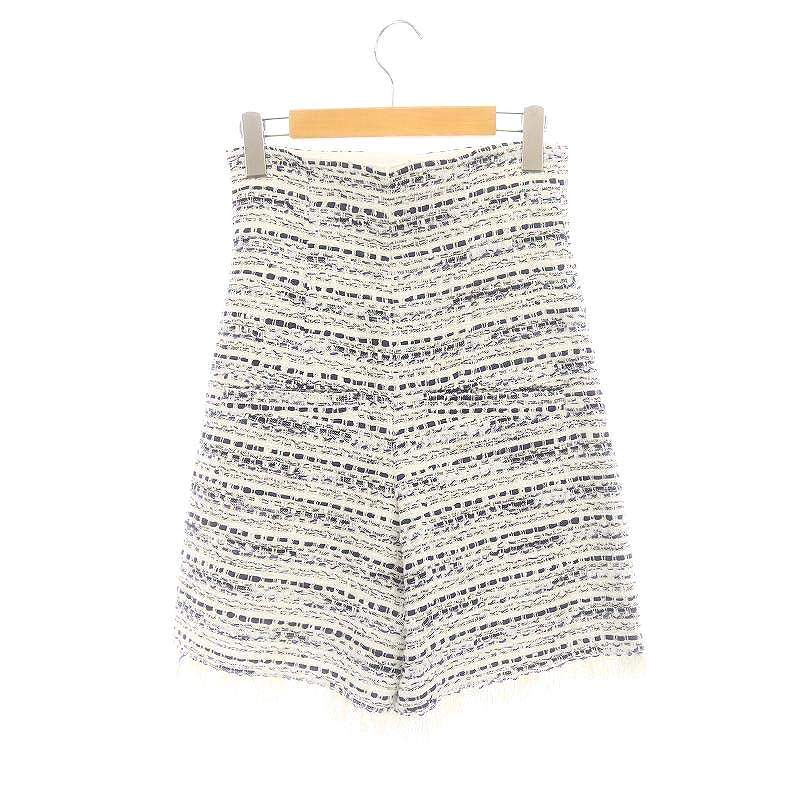 【中古】ルージュヴィフ Rouge vif ツイードハイウエストキュロットショートパンツ フリンジ イージー 36 マルチカラー /DO ■OS レディース 【ベクトル 古着】 240822