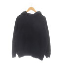 【中古】エムエスジーエム MSGM フードロゴパーカー スウェット カットソー 長袖 裏起毛 XS 黒 ブラック 白 ホワイト /DO ■OS メンズ 【ベクトル 古着】 240827