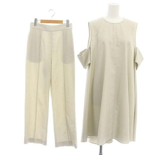 【中古】リムアーク rim.ark 23SS Covered arm set up セットアップ 上下 チュニック ノースリーブ パンツ ストレート 38 ライトグレージュ /MI ■OS レディース 【ベクトル 古着】 240828 【中古】リムアーク rim.ark 23SS Covered arm set up セットアップ 上下 チュニック ノースリーブ パンツ ストレート 38 ライトグレージュ /MI ■OS レディース 【ベクトル 古着】 240828
