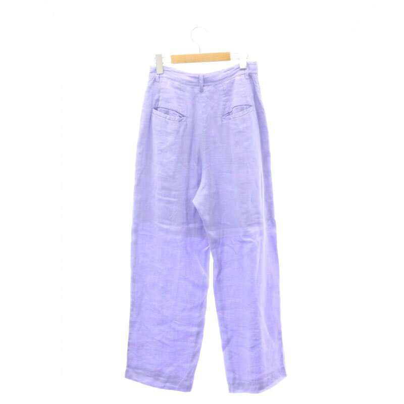 【中古】6 ROKU BEAUTY&YOUTH B&Y ロク ビューティーアンドユース AMUNZEN PANTS パンツ ストレート ジッパーフライ リネン 34 ラベンダー /NR ■OS レディース 【ベクトル 古着】 240928