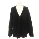 【中古】スリードッツ three dots Sleek sweater button cardigan カーディガン 長袖 ニット チュニック丈 S 黒 ブラック /MI ■OS レディース 【ベクトル 古着】 240918