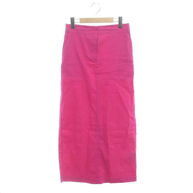 【中古】セオリーリュクス theory luxe 24SS CRISP LINEN SKYE スカート ロング マキシ丈 タイト リネン 038 ショッキングピンク /MI ■OS レディース 【ベクトル 古着】 240920