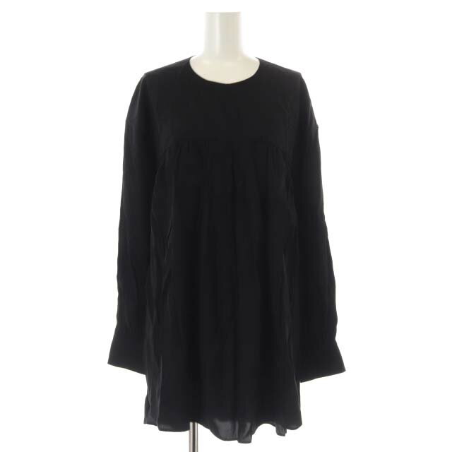 【中古】デミルクス ビームス Demi-Luxe BEAMS ギャザーブラウス シャツ 長袖 38 M 黒 ブラック /SY ■OS レディース 【ベクトル 古着】 241212
