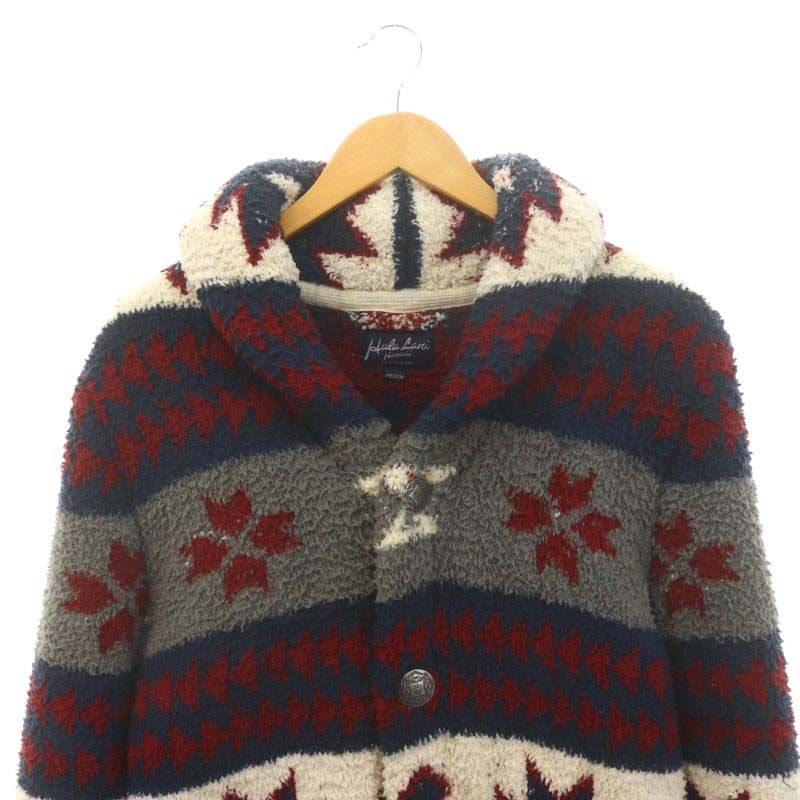 【中古】フララニ Hula Lani コンチョボタン ボアジャケット ブルゾン フロントボタン M 紺 ネイビー マルチカラー /YQ ■OS ■SH メンズ 【ベクトル 古着】 241003