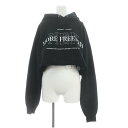 【中古】スキン SKIN 23SS HOODIE SHORT SWEATSHIRTS パーカー プルオーバー 長袖 JOURNAL STANDARD LESSAGE別注 黒 ブラック /HK ■OS ■SH レディース 【ベクトル 古着】 241010