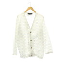 【中古】ローリングクレイドル ロリクレ Rolling Cradle 24ss WAVY CARDIGAN カーディガン 長袖 総柄 刺繍 XL 白 オフホワイ...
