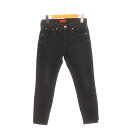 【中古】レッドカード RED CARD ダメージ加工 デニムパンツ ジーンズ スキニー スリム ストレッチ 21 黒 ブラック 44403 /ES ■OS レデ...