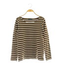 【中古】シンゾーン Shinzone ザ シンゾーン THE SHINZONE バスクシャツ ボーダー Tシャツ カットソー 長袖 コットン混 F 茶 白 ブラウン ホワイト /NR ■OS レディース 【ベクトル 古着】 250130