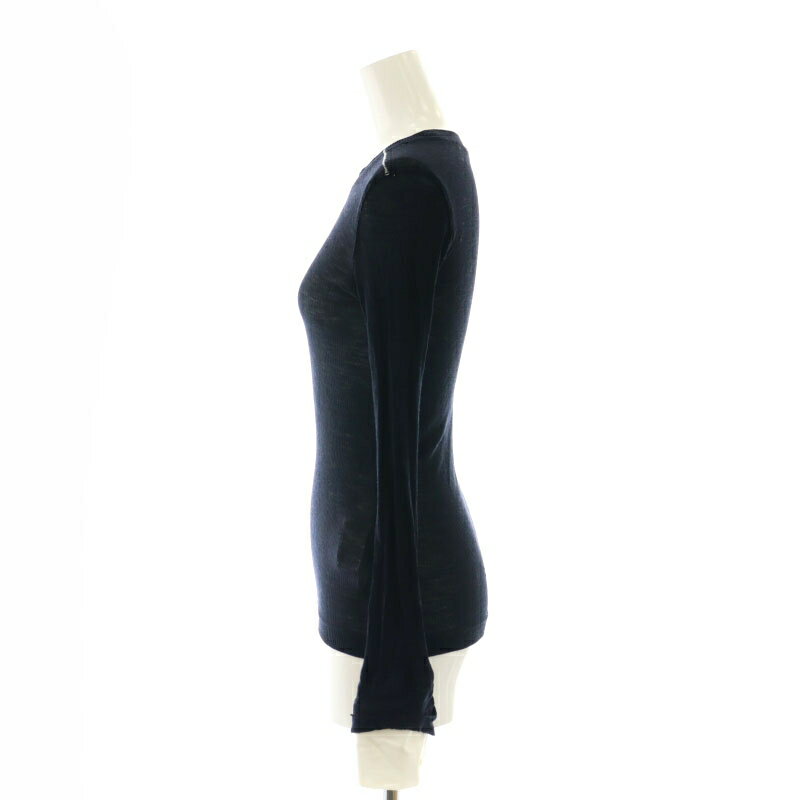 【中古】チノ CINOH RIB LONG SLEEVE T ニットトップス 長袖 ウール 36 S 紺 ネイビー /KO ■OS レディース 【ベクトル 古着】 241113