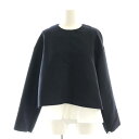【中古】エブール ebure 24AW シルクウールツイル レイヤードブラウス 2点セット 長袖 プルオーバー ノースリーブ 38 紺 ネイビー /NR ■OS...